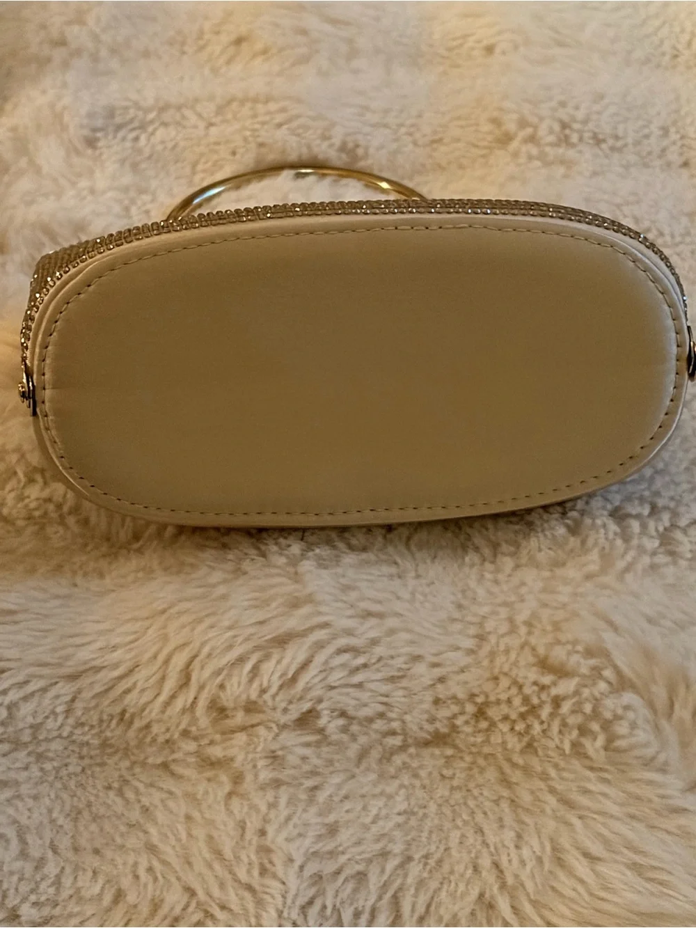 Gold Crystal Mesh Evening Clutch with Top Handle